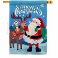 Patio Trasero 28 x 40 in. Santa with Friends House Flag with Winter Christmas Double-Sided Vertical Flags  Banner PA3873087